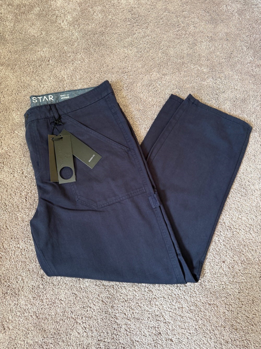 NWT Soul Star Men’s Navy carpenter  Pants Classic baggy Fit 100% cotton England
